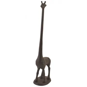 Cast Iron Paper Towel Holder Stand - Giraffe - Rust Brown - 18.625" Tall
