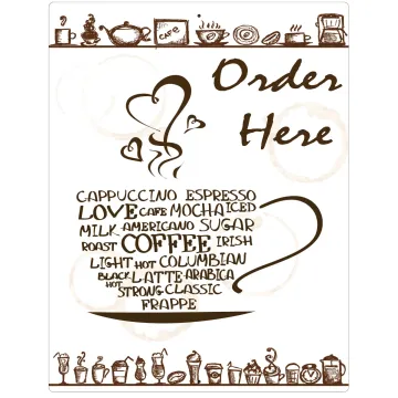 Aluminum Sign Coffee Order Here - 12" x 9"