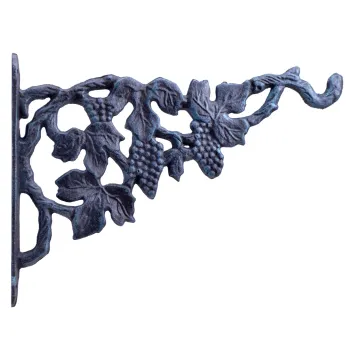 Decorative Plant Hanger Gape Vine Verdigris Cast Iron 12" Deep