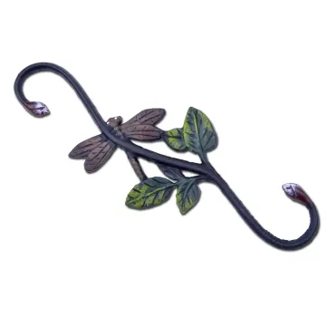 Cast Iron S Style Plant Hook Dragonfly 12" Long