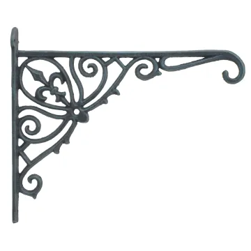 Cast Iron Plant Hanger Ornate Fleur De Lis - 12" Deep