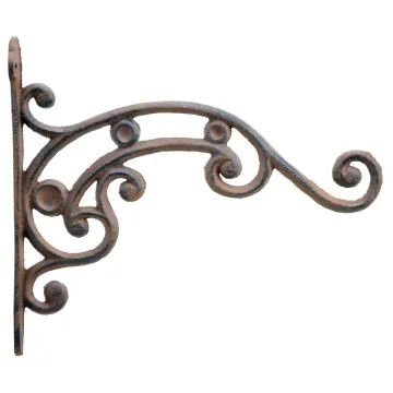 Ornate Curled Vine Decorative Cast Iron Plant Hanger - 10.75" Deep
