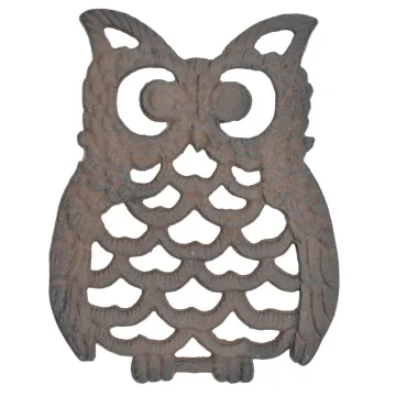 Decorative Cast Iron Trivet - Owl 7.75" Long