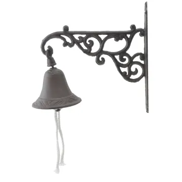 Cast Iron Dinner Bell Ornate Vine Distressed Brown