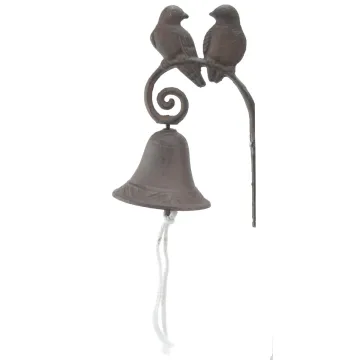 Cast Iron Dinner Bell - Love Birds - Distressed Brown