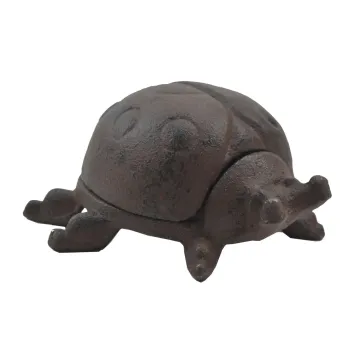 Lady Bug Hide A Key Box Distressed Brown Cast Iron