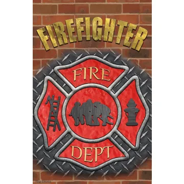 Flag Emotes Double Sided Garden Flag Firemans Cross Brick Background