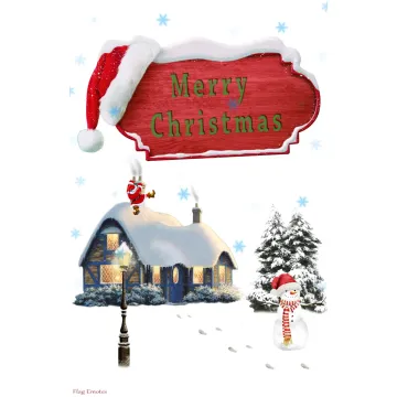 Flag Emotes - Double Sided Garden Flag - Merry Christmas Santa & Snowman