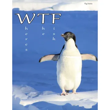 Flag Emotes - Double Sided Garden Flag - Penguin WTF Where's The Fish