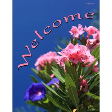 Flag Emotes - Double Sided Garden Flag - Pink Flowers Welcome