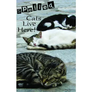 Flag Emotes - Double Sided Garden Flag - Spoiled Cats Live Here