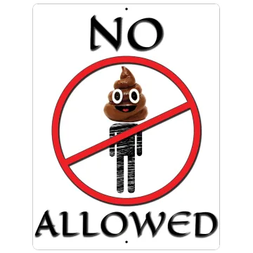 Aluminum Sign No Poop Heads Allowed - 12" x 9"