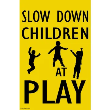 Flag Emotes Double Sided Garden Flag Slow Down Children At Play