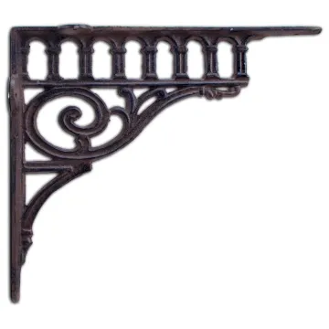 Cast Iron Wall Shelf Bracket - Ornate Columns - 11.38" Deep