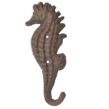 Decorative Seahorse Cast Iron Wall Hook - 5.25" Tall