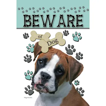 Flag Emotes Double Sided Garden Flag Beware Of Dog - Boxer