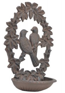 Decorative Cast Iron Wall Mount Bird Feeder 9.75" Long