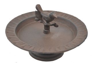 Decorative Cast Iron Pedestal Bird Feeder Chickadee 8" Wide