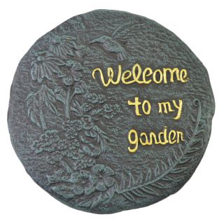 Cast Iron Yard & Garden Stepping Stone - Welcome To My Garden - Hummingbird