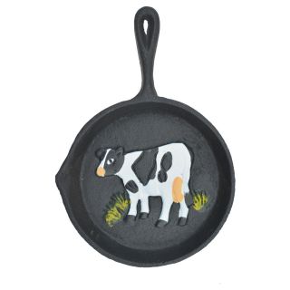 Cast Iron Skillet Wall Hanging Holstein Dairy Cow 7.75" Long