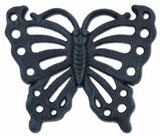 Decorative Butterfly Stepping Stone - Verdigris Cast Iron - 11" Wide