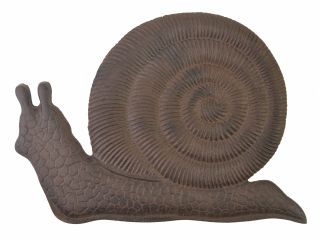 Decorative Cast Iron Yard & Garden Stepping Stone - Snail - Rust Brown