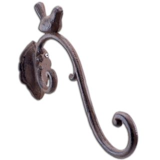 Decorative Chickadee Bird Design Cast Iron Plant Hanger 11" Long