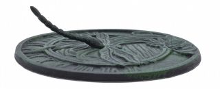 Decorative Dragonfly Garden Sundial - Green - 9.75" Wide