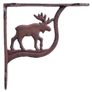Wall Shelf Bracket Moose Pattern Cast Iron 7.25" Deep