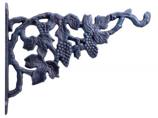 Decorative Plant Hanger Gape Vine Verdigris Cast Iron 12" Deep