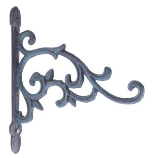 Decorative Plant Hanger Flower Bud Vine Verdigris Cast Iron 9.25" Deep