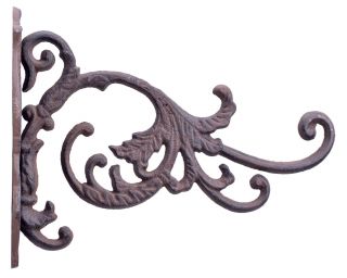 Decorative Plant Hanger Large Blooming Flower Cast Iron 10.75" Deep