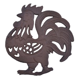 Decorative Cast Iron Trivet Rooster 7.75" Wide