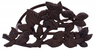 Garden Hose Holder Birds In Bush Cast Iron 12.5" Long