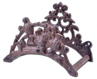 Cast Iron Garden Hose Holder Birds On Branch 9" Wide