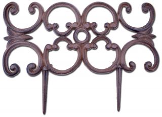 Decorative Edging Ornate Design Brown Cast Iron 16.5" Wide