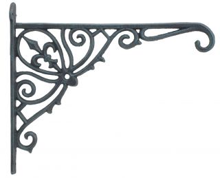 Cast Iron Plant Hanger Ornate Fleur De Lis - 12" Deep