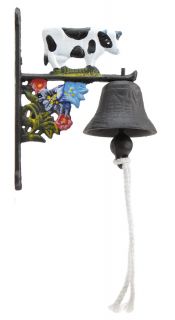Cast Iron Dinner Bell Holstein Dairy Cow Colorful