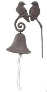 Cast Iron Dinner Bell - Love Birds - Distressed Brown