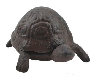 Turtle Hide A Key Box Distressed Brown Cast Iron