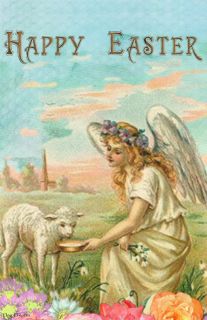 Flag Emotes - Double Sided Garden Flag - Happy Easter Angel & Lamb