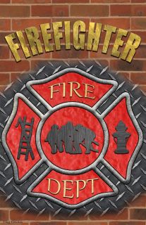 Flag Emotes Double Sided Garden Flag Firemans Cross Brick Background