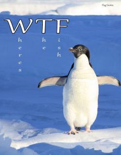 Flag Emotes - Double Sided Garden Flag - Penguin WTF Where's The Fish