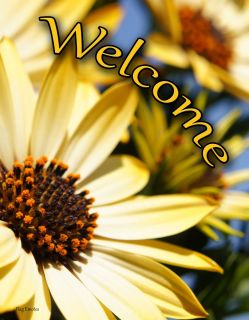 Flag Emotes - Double Sided Garden Flag - Sunflower Welcome