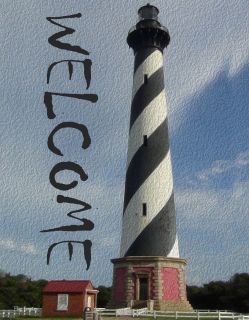 Flag Emotes - Double Sided Garden Flag - Welcome Black & White Lighthouse