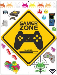 Aluminum Sign Gamer Zone - 12" x 9"
