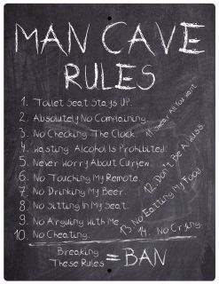 Aluminum Sign 14 Man Cave Rules Chalkboard Style