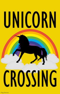 Flag Emotes Double Sided Garden Flag Unicorn Crossing