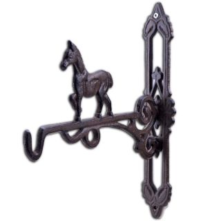 Rustic Horse Cast Iron Plant Hanger Hook 10.375" Deep