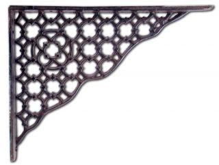Cast Iron Wall Shelf Bracket Ornate Lattice Pattern